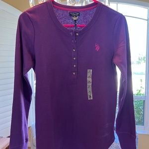 US Polo Cotton T shirt: purple